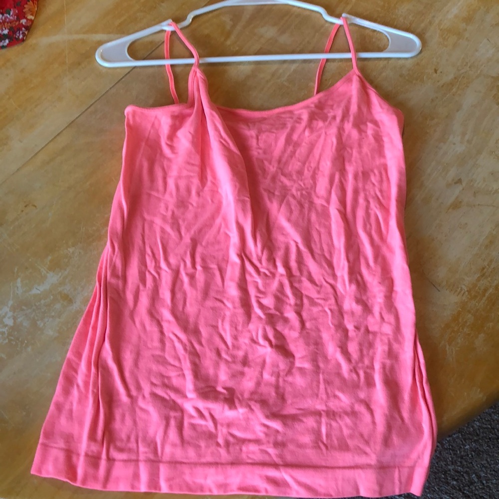 Thin Strapped Neon Pink/Orange Tank Top